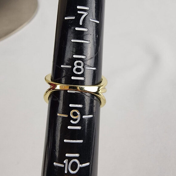 925 Gold Tone Statement Ring Size 8.5 - Picture 7 of 7